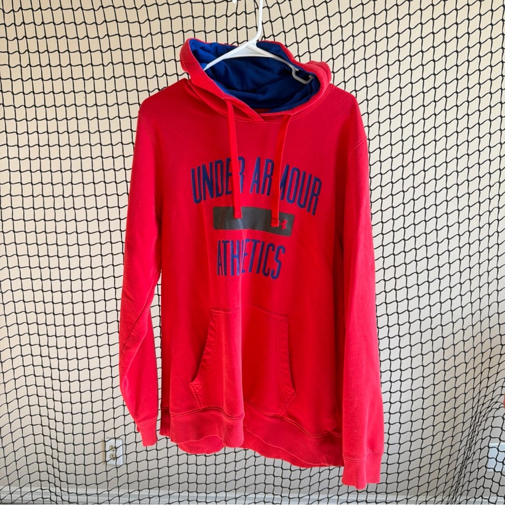 Under Armour Red Tee with Blue Graphics